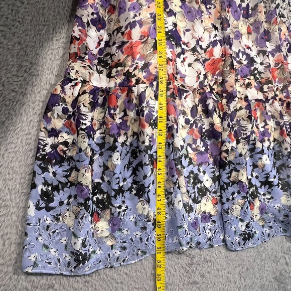 Danny & Nicole Maxi Dress Size 12 Floral Colorful‎ Ruffle Sleeve Flowy Garden - Picture 14 of 16